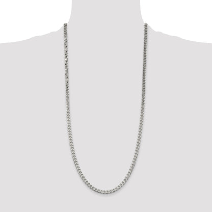 30 Inch Sterling Silver Polished 5mm Curb Chain Necklace