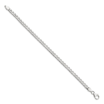 8 Inch Sterling Silver Polished 5mm Curb Chain Bracelet