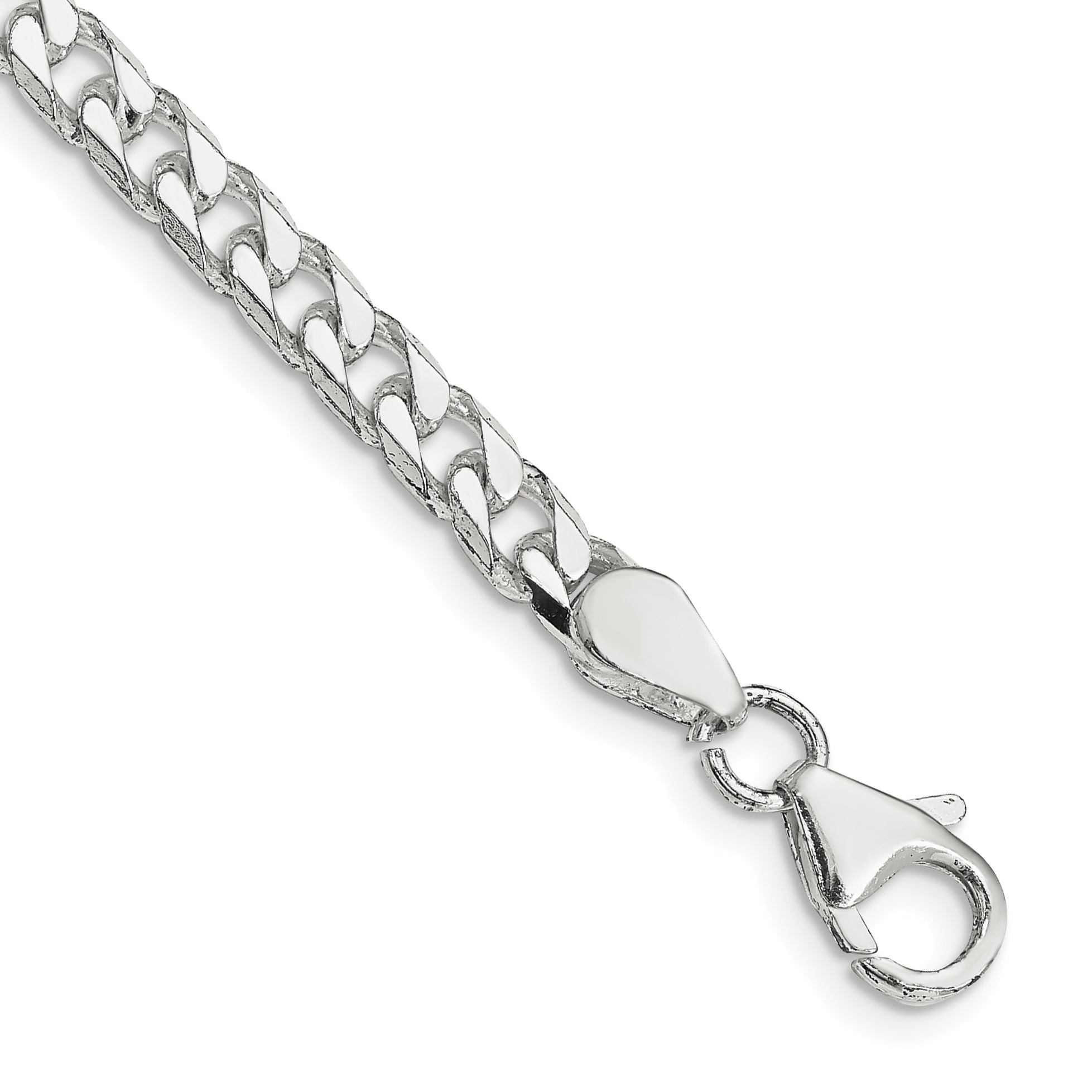 8 Inch Sterling Silver Polished 5mm Curb Chain Bracelet