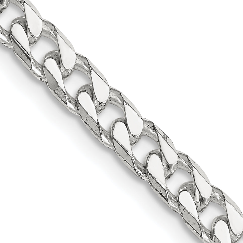 28 Inch Sterling Silver Polished 5mm Curb Chain Necklace