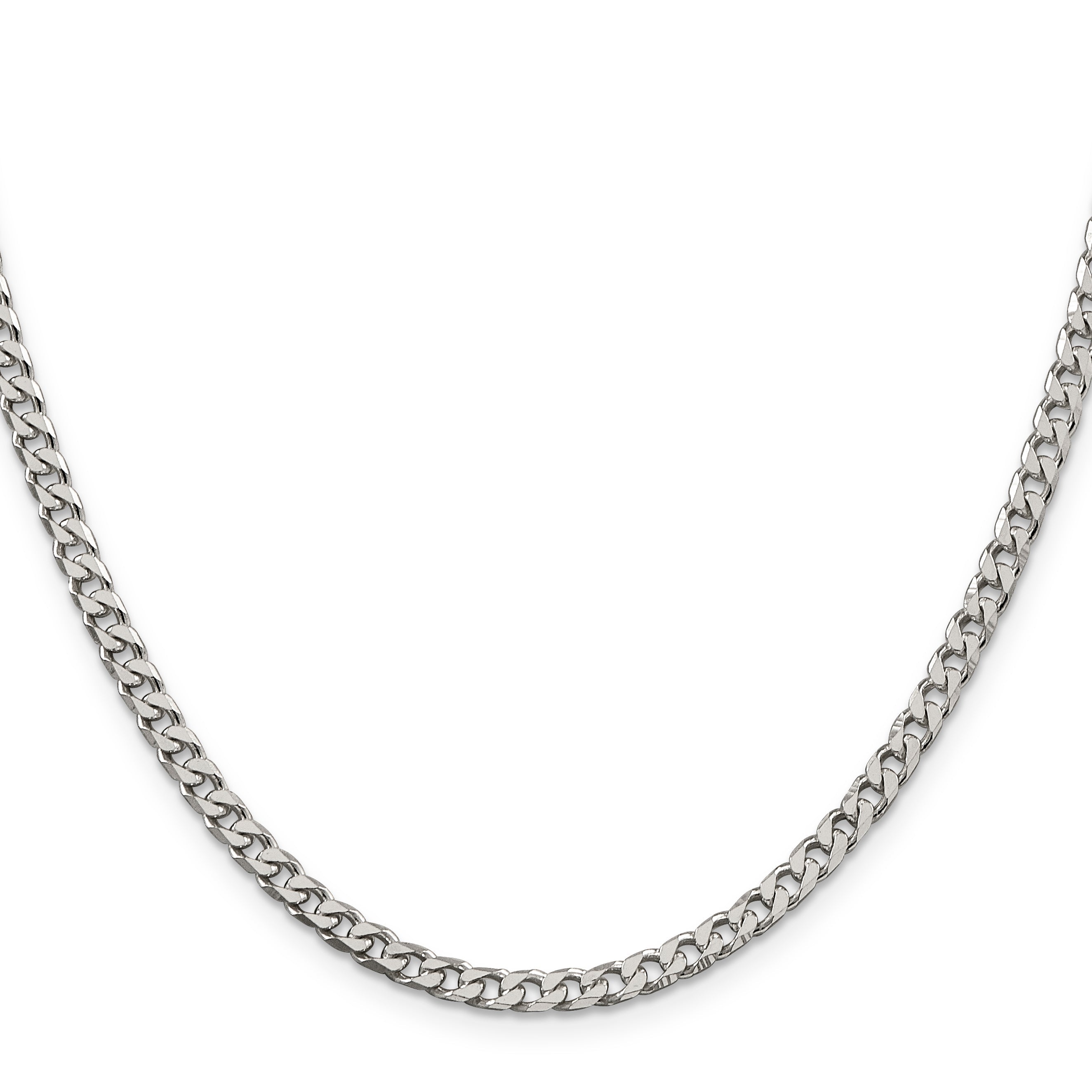 22 Inch Sterling Silver Polished 3.5mm Curb Chain Necklace