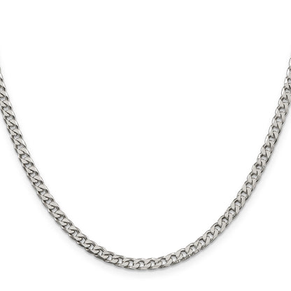 30 Inch Sterling Silver Polished 3.5mm Curb Chain Necklace
