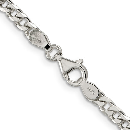 18 Inch Sterling Silver Polished 3.5mm Curb Chain Necklace