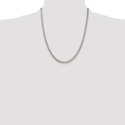 22 Inch Sterling Silver Polished 3.5mm Curb Chain Necklace