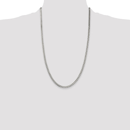 26 Inch Sterling Silver Polished 3.5mm Curb Chain Necklace