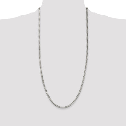 30 Inch Sterling Silver Polished 3.5mm Curb Chain Necklace