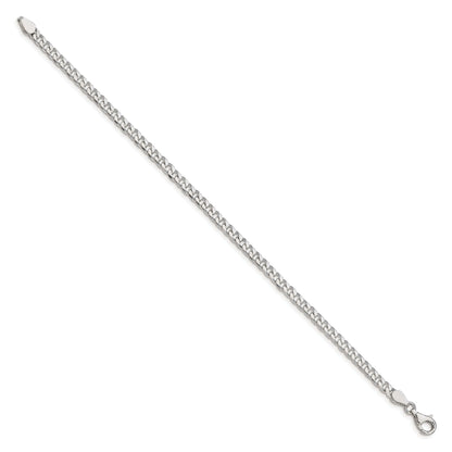 7 Inch Sterling Silver Polished 3.5mm Curb Chain Bracelet
