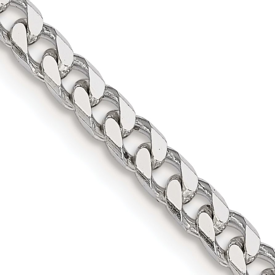 24 Inch Sterling Silver Polished 3.5mm Curb Chain Necklace