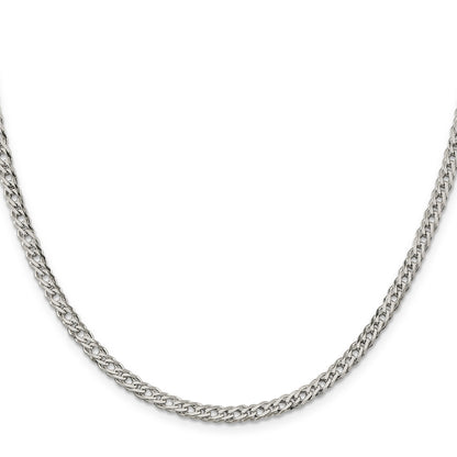 24 Inch Sterling Silver 4.25mm 6 Side D/C Flat Double Curb Chain Necklace