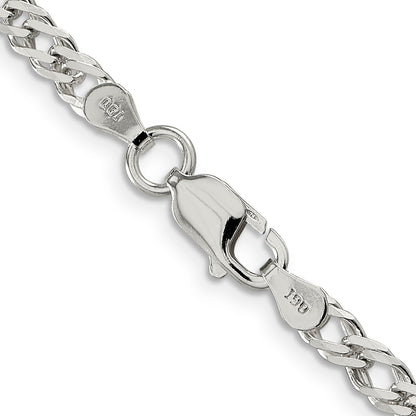 24 Inch Sterling Silver 4.25mm 6 Side D/C Flat Double Curb Chain Necklace