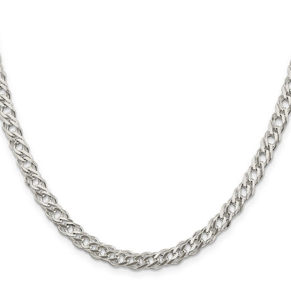 18 Inch Sterling Silver 5.65mm 6 Side D/C Flat Double Curb Chain Necklace