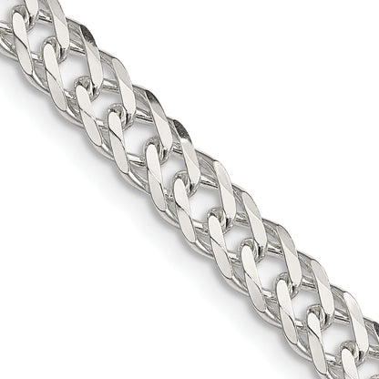18 Inch Sterling Silver 5.65mm 6 Side D/C Flat Double Curb Chain Necklace