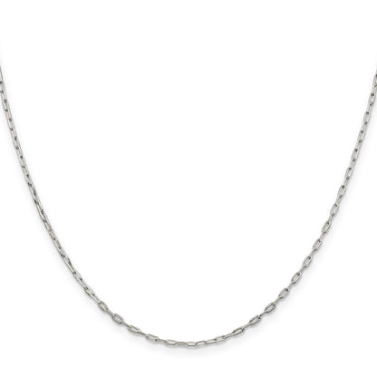 22 Inch Sterling Silver 1.75mm Elongated Open Link Chain Necklace