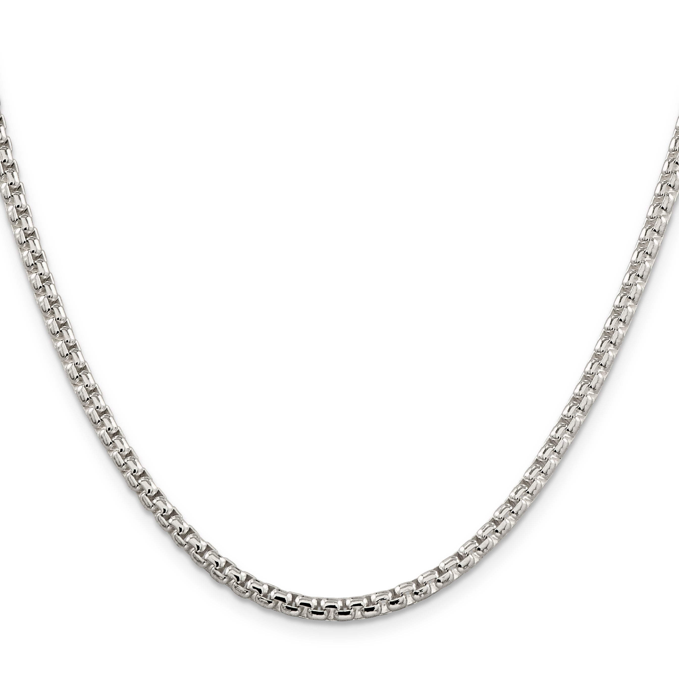 22 Inch Sterling Silver 3.6mm Round Box Chain Necklace