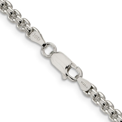 30 Inch Sterling Silver 3.6mm Round Box Chain Necklace
