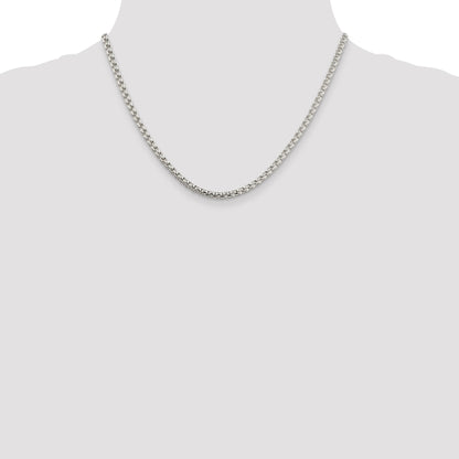 18 Inch Sterling Silver 3.6mm Round Box Chain Necklace