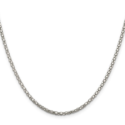 24 Inch Sterling Silver 2.5mm Popcorn Chain Necklace
