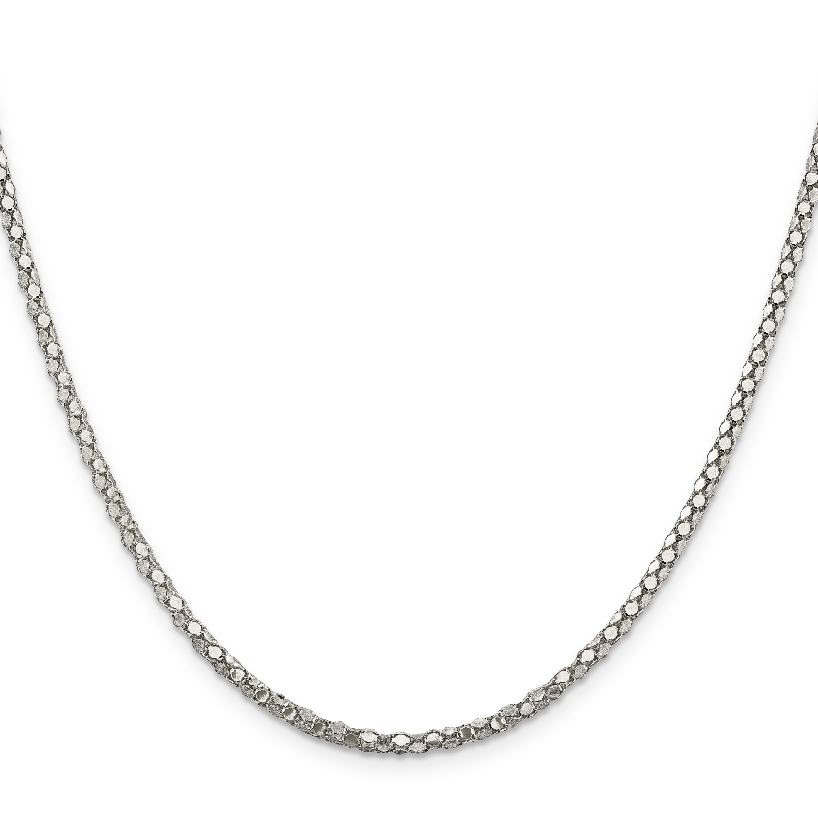30 Inch Sterling Silver 2.5mm Popcorn Chain Necklace