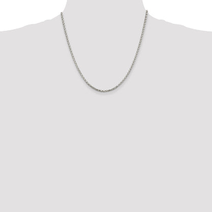 20 Inch Sterling Silver 2.5mm Popcorn Chain Necklace