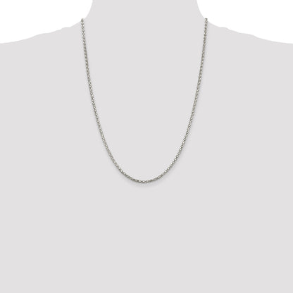 24 Inch Sterling Silver 2.5mm Popcorn Chain Necklace