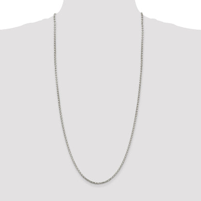 30 Inch Sterling Silver 2.5mm Popcorn Chain Necklace