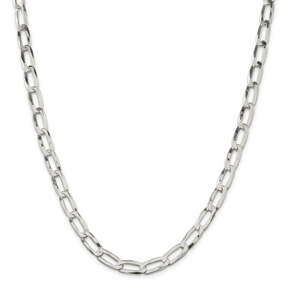 20 Inch Sterling Silver 7.15mm Elongated Open Link Chain