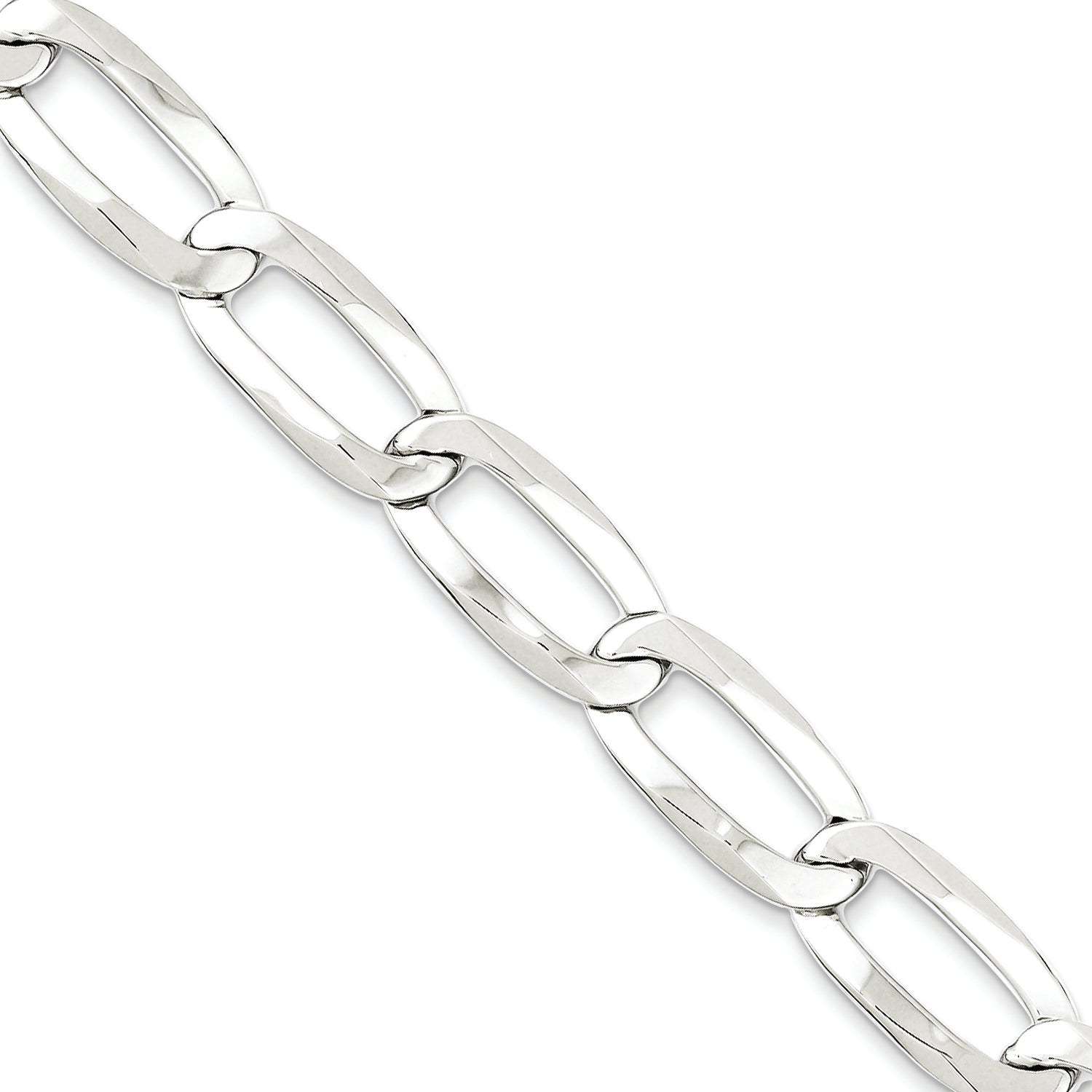 22 Inch Sterling Silver 10.25mm Elongated Open Link Chain