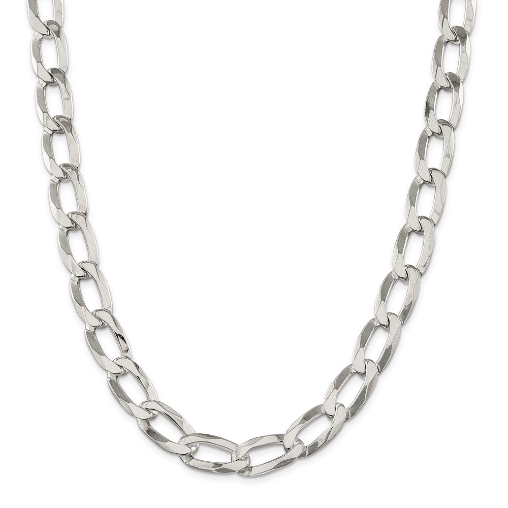 22 Inch Sterling Silver 12.35mm Elongated Open Link Chain Necklace