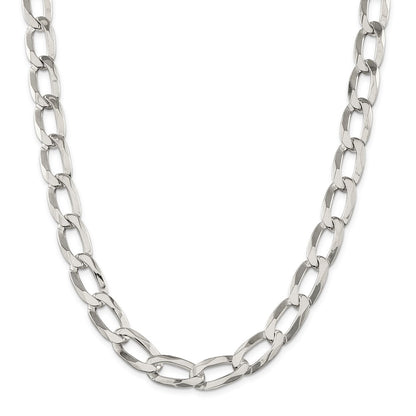 22 Inch Sterling Silver 12.35mm Elongated Open Link Chain Necklace