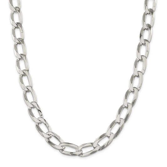 22 Inch Sterling Silver 12.35mm Elongated Open Link Chain Necklace