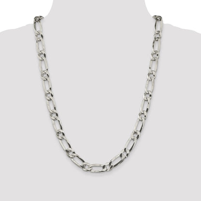 22 Inch Sterling Silver 10mm Elongated 1+1 Open Link Chain
