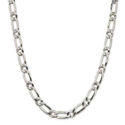 22 Inch Sterling Silver 10mm Elongated 1+1 Open Link Chain