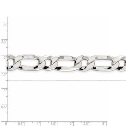 20 Inch Sterling Silver 12.25mm Elongated 1+1 Open Link Chain