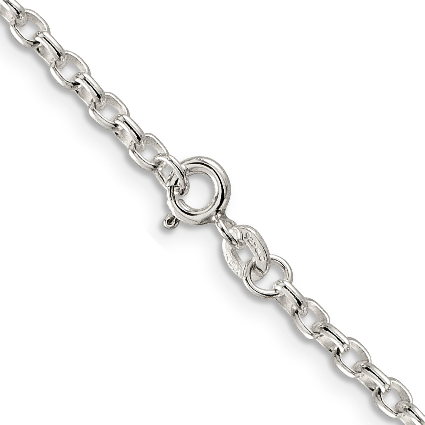 16 Inch Sterling Silver 2.75mm Oval Fancy Rolo Chain Necklace