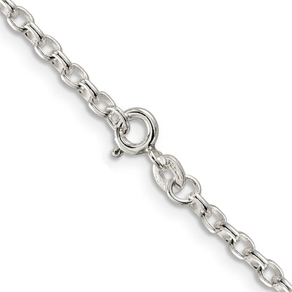 16 Inch Sterling Silver 2.75mm Oval Fancy Rolo Chain Necklace