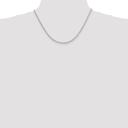 18 Inch Sterling Silver 2.75mm Oval Fancy Rolo Chain Necklace