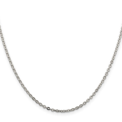 18 Inch Sterling Silver 2mm Flat Link Cable Chain Necklace