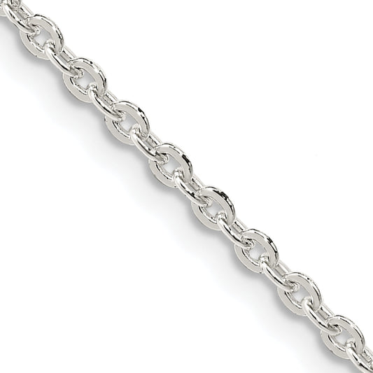 18 Inch Sterling Silver 2mm Flat Link Cable Chain Necklace