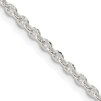 24 Inch Sterling Silver 2mm Flat Link Cable Chain Necklace