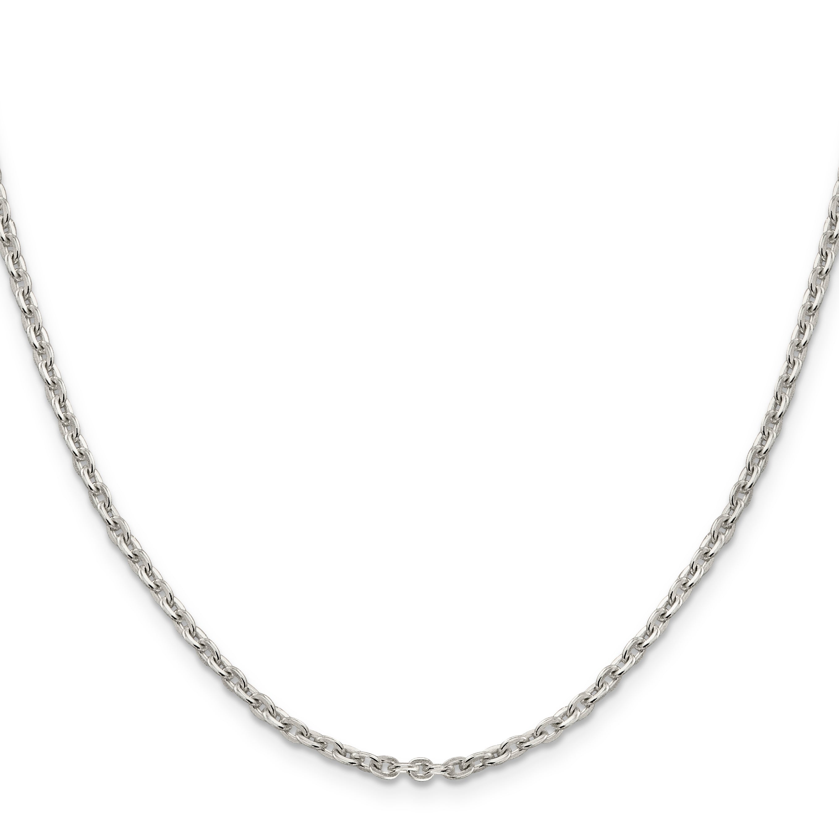 20 Inch Sterling Silver 2.75mm Flat Link Cable Chain Necklace