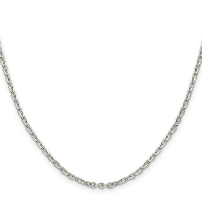 24 Inch Sterling Silver 2.75mm Flat Link Cable Chain Necklace