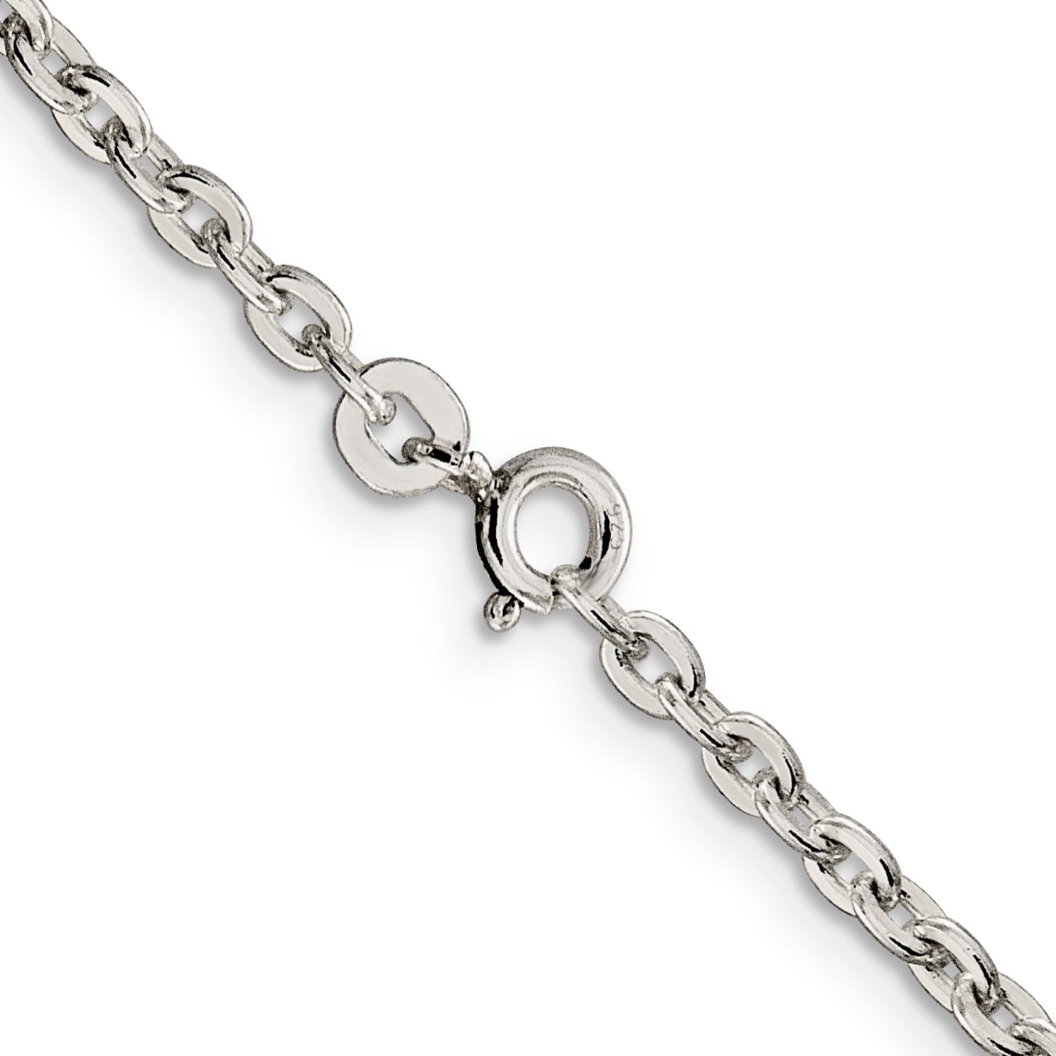 16 Inch Sterling Silver 2.75mm Flat Link Cable Chain Necklace