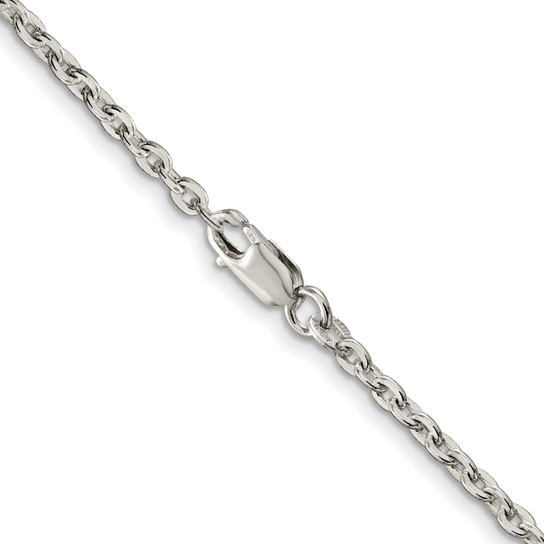 18 Inch Sterling Silver 2.75mm Flat Link Cable Chain Necklace