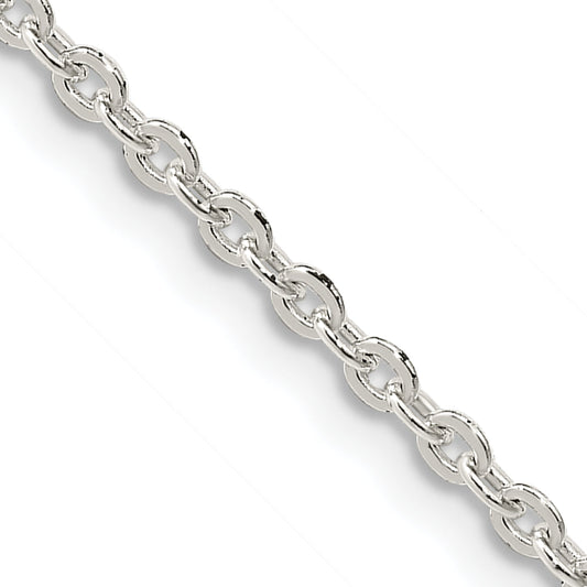 24 Inch Sterling Silver 2.75mm Flat Link Cable Chain Necklace
