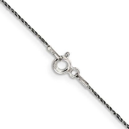 26 Inch Sterling Silver Ruthenium-Plated .75mm Twisted Tight Wheat Chain Necklace