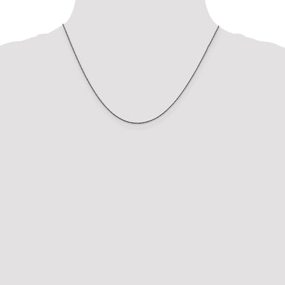 18 Inch Sterling Silver Ruthenium-Plated .75mm Twisted Tight Wheat Chain Necklace
