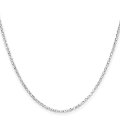 18 Inch Sterling Silver Rhodium-Plated 2mm Rolo Chain Necklace