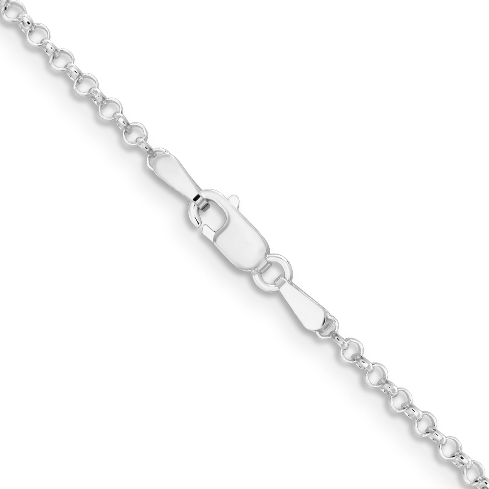20 Inch Sterling Silver Rhodium-Plated 2mm Rolo Chain Necklace