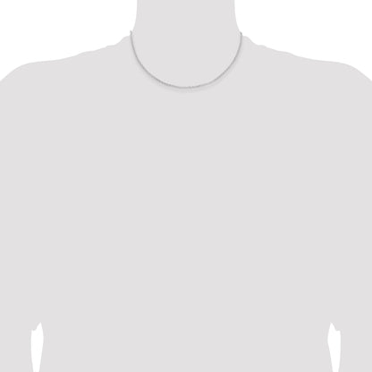 16 Inch Sterling Silver Rhodium-Plated 2mm Rolo Chain Necklace