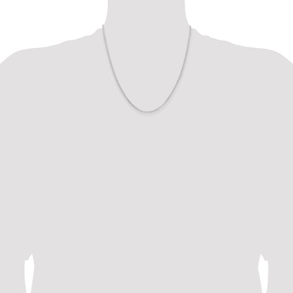 20 Inch Sterling Silver Rhodium-Plated 2mm Rolo Chain Necklace
